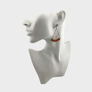 Vintage Honey Amber Color Trapazoid Earrings Triangle Earrings